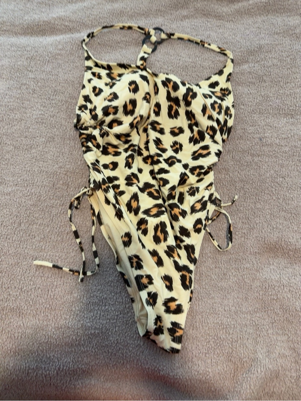 Kona Sol Leopard Print Ruched One Piece
